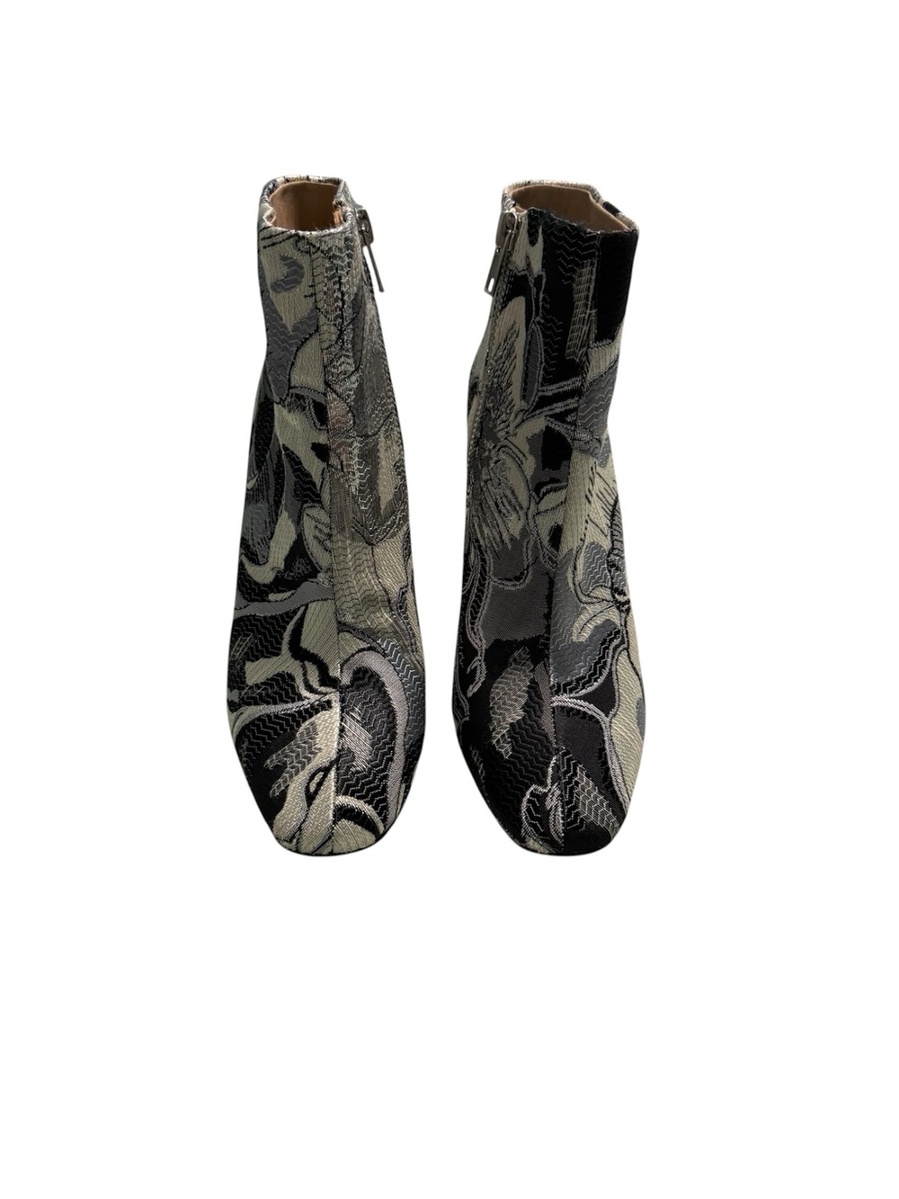 Pour La Victoire Floral Jacquard Block Heel Ankle Booties 5.5 - Picture 3 of 9